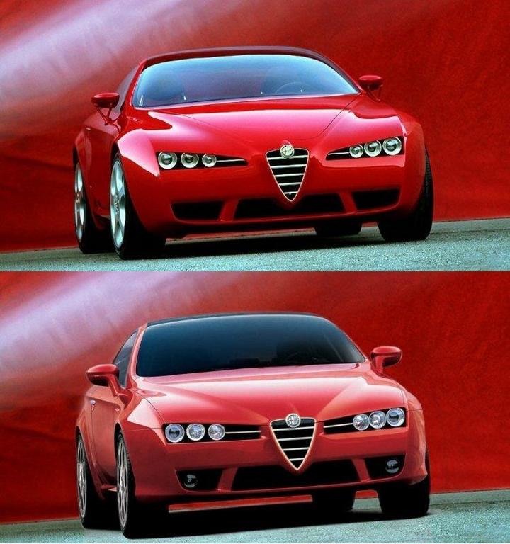 Alfa Brera-  Comparatie intre Prototip si versiunea de serie - fata.jpg